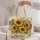Boho Sunflower Bouquet for Summer Market Days and Garden Gatherings and Gifts Quilted Tote Bag - 5