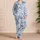 Blue Western Horses, Cacti and Cowboy Hats for Cozy Ranch Nights and Cowgirl Escapes Satin Pajamas Set - 4
