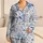 Blue Western Horses, Cacti and Cowboy Hats for Cozy Ranch Nights and Cowgirl Escapes Satin Pajamas Set - 1