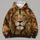 Golden Lion Face for Bold Outdoor Adventures and Everyday Wildlife Style Lovers All-over Print Hoodie (Lightweight) - 4