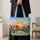 Rainbow Tulip Sunrise Field for Spring Travel and Everyday Outings Quilted Tote Bag - 4