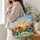 Rainbow Tulip Sunrise Field for Spring Travel and Everyday Outings Quilted Tote Bag - 3