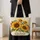 Sunflower Bouquet with Boho Patchwork Colors for Autumn Market Days and Everyday Style Quilted Tote Bag - 4
