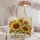 Sunflower Bouquet with Boho Patchwork Colors for Autumn Market Days and Everyday Style Quilted Tote Bag - 5