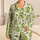 Cheerful Lime Green Frog Faces for Cozy Lounging and Whimsical All-Season Gift Giving Satin Pajamas Set - 1