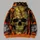 Orange Flame Skull and Star Field for Biker Rides and Rugged Casual Wear for Men All-over Print Hoodie (Lightweight) - 5