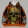 Orange Flame Skull and Star Field for Biker Rides and Rugged Casual Wear for Men All-over Print Hoodie (Lightweight) - 4