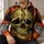 Orange Flame Skull and Star Field for Biker Rides and Rugged Casual Wear for Men All-over Print Hoodie (Lightweight) - 6