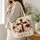 Burgundy Cross and Ivory Florals for Worship, Travel and Everyday Faithful Style Quilted Tote Bag - 3