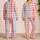 Colorful Pastel Gingham Checks for Cheerful Summer Lounging and Weekend Relaxation Satin Pajamas Set - 2