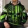 Neon Green Flag Skull for Rugged Outdoor Patriot Style and Bold Casual Weekend Wear All-over Print Hoodie (Lightweight) - 6