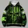 Neon Green Flag Skull for Rugged Outdoor Patriot Style and Bold Casual Weekend Wear All-over Print Hoodie (Lightweight) - 4