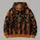 Orange-Brown Skull and Star Stripes for Rugged Commutes and Outdoor Weekend Wear All-over Print Hoodie (Lightweight) - 5