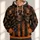 Orange-Brown Skull and Star Stripes for Rugged Commutes and Outdoor Weekend Wear All-over Print Hoodie (Lightweight) - 1