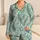 Watercolor Fern Leaves for Calm Evenings and Relaxing Home Comfort Satin Pajamas Set - 1