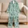 Watercolor Fern Leaves for Calm Evenings and Relaxing Home Comfort Satin Pajamas Set - 5