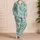Watercolor Fern Leaves for Calm Evenings and Relaxing Home Comfort Satin Pajamas Set - 4