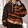 Wavy Orange And Black Flag With Vintage Script For Commute And Outdoor Casual Wear All-over Print Hoodie (Lightweight) - 2