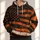 Wavy Orange And Black Flag With Vintage Script For Commute And Outdoor Casual Wear All-over Print Hoodie (Lightweight) - 1