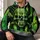 Fanged Green Skull and Crossbones for Workwear Style and Bold Everyday Outdoor Wear All-over Print Hoodie (Lightweight) - 6
