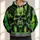 Fanged Green Skull and Crossbones for Workwear Style and Bold Everyday Outdoor Wear All-over Print Hoodie (Lightweight) - 1