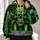 Fanged Green Skull and Crossbones for Workwear Style and Bold Everyday Outdoor Wear All-over Print Hoodie (Lightweight) - 2