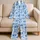 Blue Six Seven Number Stripes for Playful Birthday Lounging and Cozy Gift Giving Satin Pajamas Set - 5