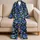 Teal Sugar Skulls and Wildflowers for Spooky Season Lounging and Cozy Nights for Her Satin Pajamas Set - 5