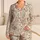 Blush Rabbit and Wildflower Garden for Cozy Springtime Lounging and Relaxed Evenings Satin Pajamas Set - 1