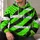 Neon Green Star Field and Distressed Stripes for Bold Outdoor Workwear Everyday Style All-over Print Hoodie (Lightweight) - 6