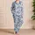 Blue Toile Garden Scenes for Quiet French-Inspired Evenings and Relaxed At-Home Living Satin Pajamas Set - 4