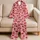 Pink Cherry Motifs for Sweet Spring Summer Lounging and Cozy Home Days Satin Pajamas Set - 5