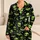 Lime Green Alien UFO Night Sky for Cozy Movie Nights and Playful Lounging Satin Pajamas Set - 1