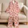 Orange Crayfish and Blush Stripes for Coastal Lounging and Relaxed Home Evenings Satin Pajamas Set - 5