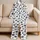 Black Paw Prints for Cozy Everyday Lounging and Pet Lover Comfort Satin Pajamas Set - 5