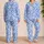 Blue And Ivory Daisies For Cheerful Relaxed Evenings And Cozy Home Comfort Satin Pajamas Set - 2