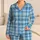 Blue Green Tartan Checks for Calm Cozy Evenings and Relaxed Weekend Lounging Style Satin Pajamas Set - 1