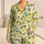 Golden Lemon Grove Motif for Sunny Summer Lounging and Relaxed Weekend Mornings Satin Pajamas Set - 1