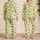 Golden Lemon Grove Motif for Sunny Summer Lounging and Relaxed Weekend Mornings Satin Pajamas Set - 2