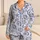 Navy Seashells and Starfish for Relaxed Coastal Getaways and Easy Summer Lounging Satin Pajamas Set - 1