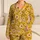 Turmeric Gold Daisies and Wildflowers for Sunny Summer Mornings and Cozy Evenings Satin Pajamas Set - 1