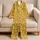 Turmeric Gold Daisies and Wildflowers for Sunny Summer Mornings and Cozy Evenings Satin Pajamas Set - 5