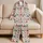 Red Reindeer and Evergreen Trees for Cozy Christmas Mornings and Winter Gifting Satin Pajamas Set - 5