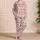 Red Nordic Reindeer, Fir Trees And Snowflakes For Cozy Christmas Holiday Celebrations Satin Pajamas Set - 4