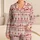 Red Nordic Reindeer, Fir Trees And Snowflakes For Cozy Christmas Holiday Celebrations Satin Pajamas Set - 1