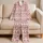 Red Nordic Reindeer, Fir Trees And Snowflakes For Cozy Christmas Holiday Celebrations Satin Pajamas Set - 5