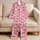 Pink Gingham Red Bows for Cozy Evenings and Charming Valentine Gift Style for Her Satin Pajamas Set - 5