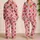 Strawberry Bow and Heart Motif for Sweet Holiday Lounging Satin Pajamas Set - 2