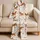 Chestnut Dachshunds and Pink Hearts for Cozy Evenings and Sweet Dreams Satin Pajamas Set - 5