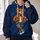 Vintage Brown Bear Football Fan With Scarf For Autumn Game Day And Campus Style Wear All-over Print Hoodie (Lightweight) - 2